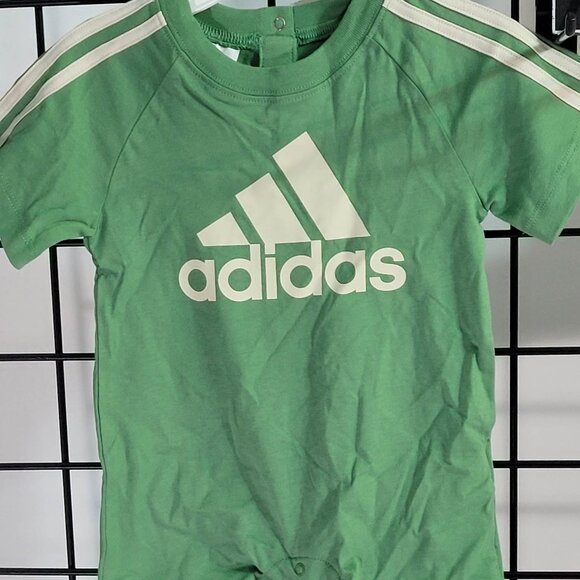 Adidas Baby Onesie - Size 9 Mos - Stylish Green Athletic Outfit - Picture 3 of 13
